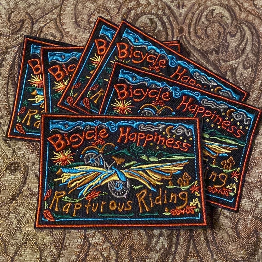 Bicycle Happiness Rapturous Riding sew-on patch sales support Bicycle education